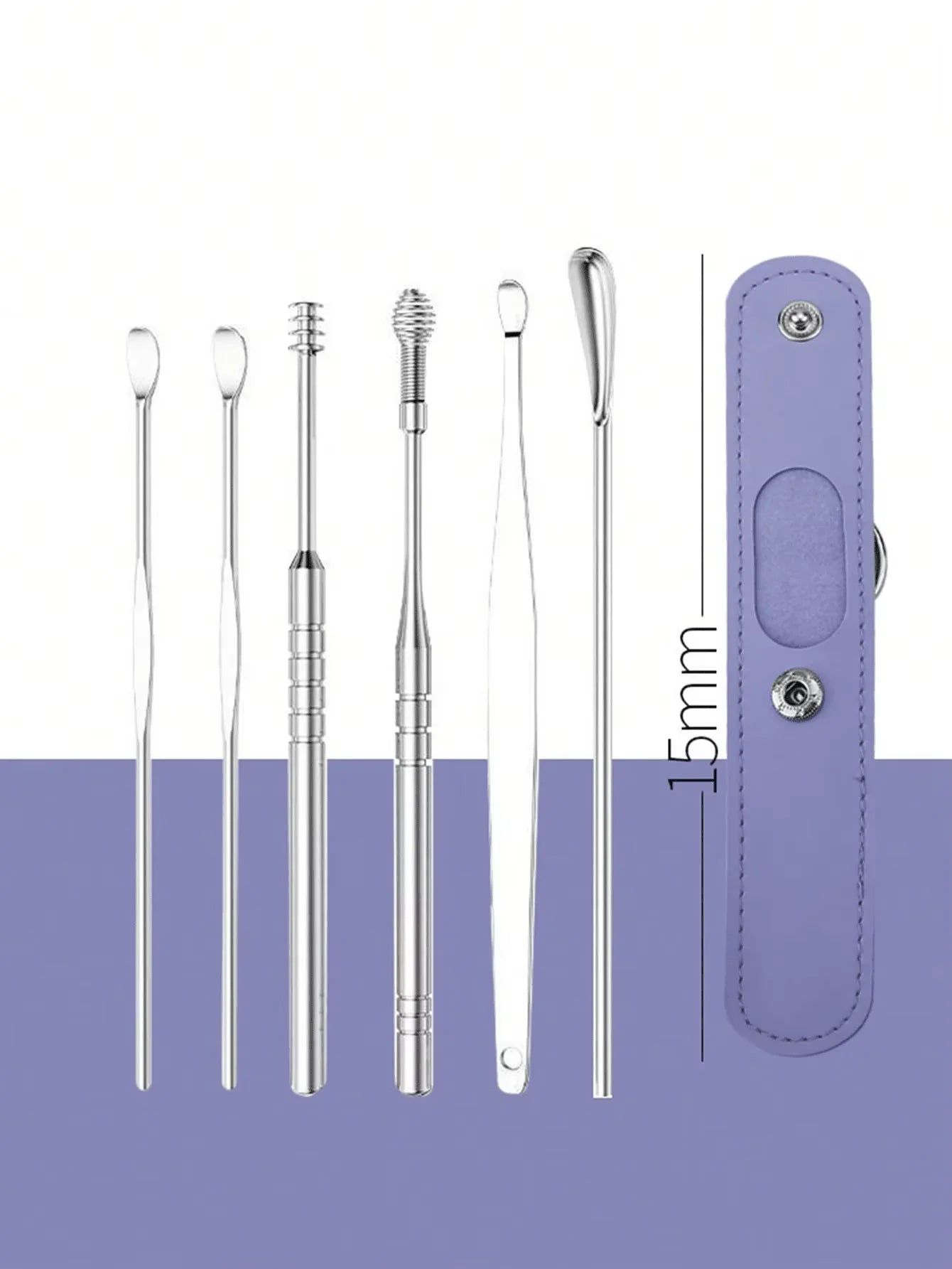 Stainless Steel Ear Cleaning Kit with Ergonomic Bag