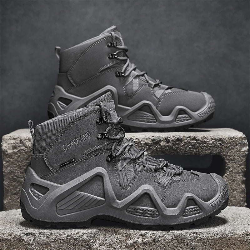 Men's Waterproof Tactical Boots for Hiking and Training with Non-Slip Soles