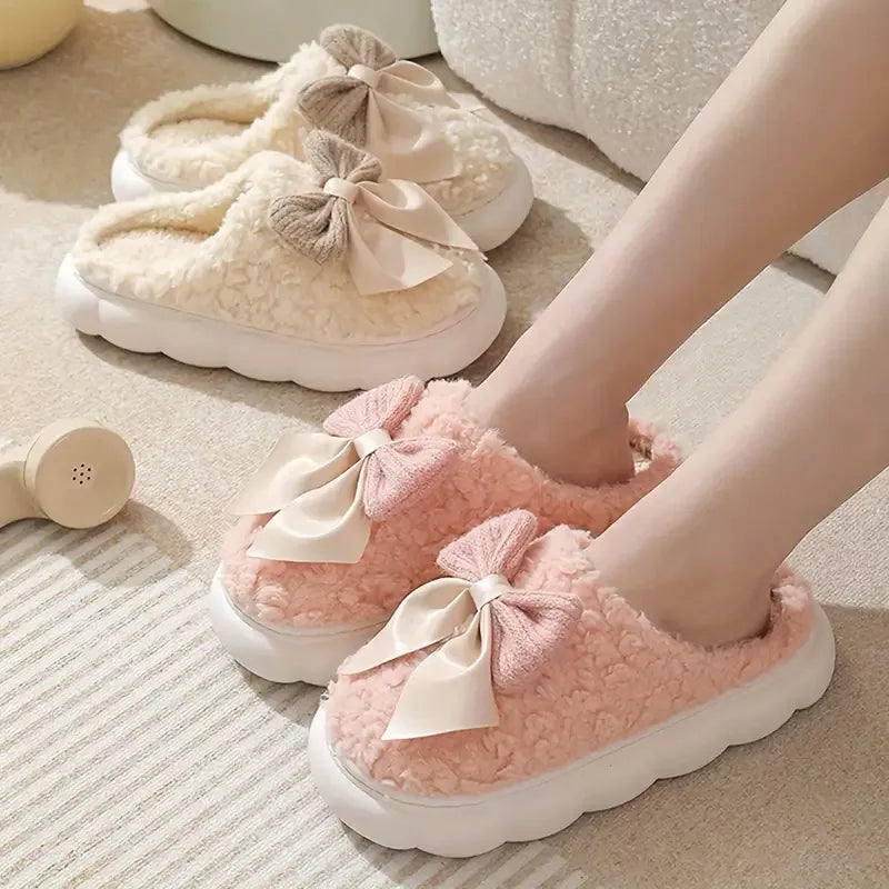 Women's warm winter fur slippers
