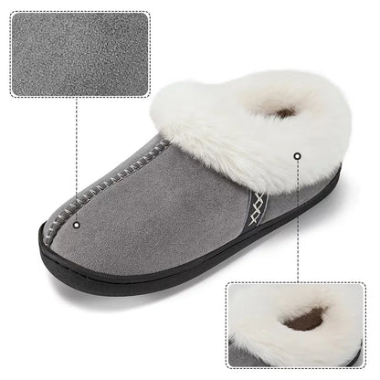 Plush house slippers with thick sole