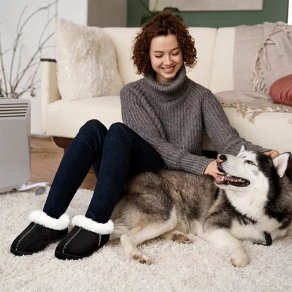 Plush house slippers with thick sole
