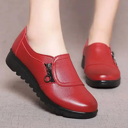 Women's genuine leather slip-on shoes