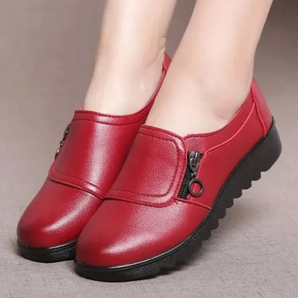 Women's genuine leather slip-on shoes