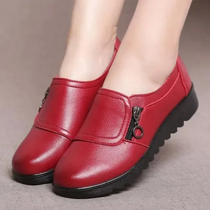 Women's genuine leather slip-on shoes