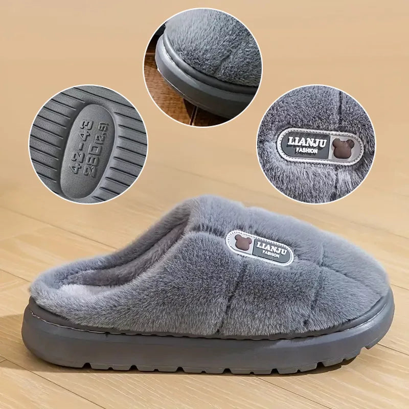 Warm House Slippers with Thick Sole