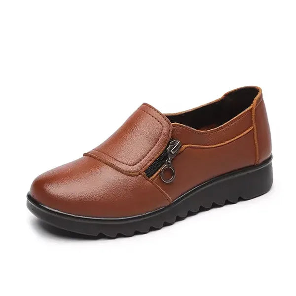 Women's genuine leather slip-on shoes