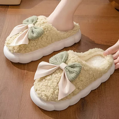 Women's warm winter fur slippers