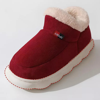 Winter plush slippers with thick sole