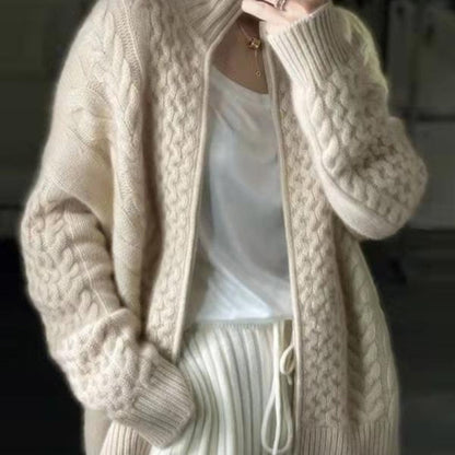 Adriana | Cardigan Lungo Donna in Cashmere con Cerniera Ð Stile Elegante per Comfort Quotidiano 2