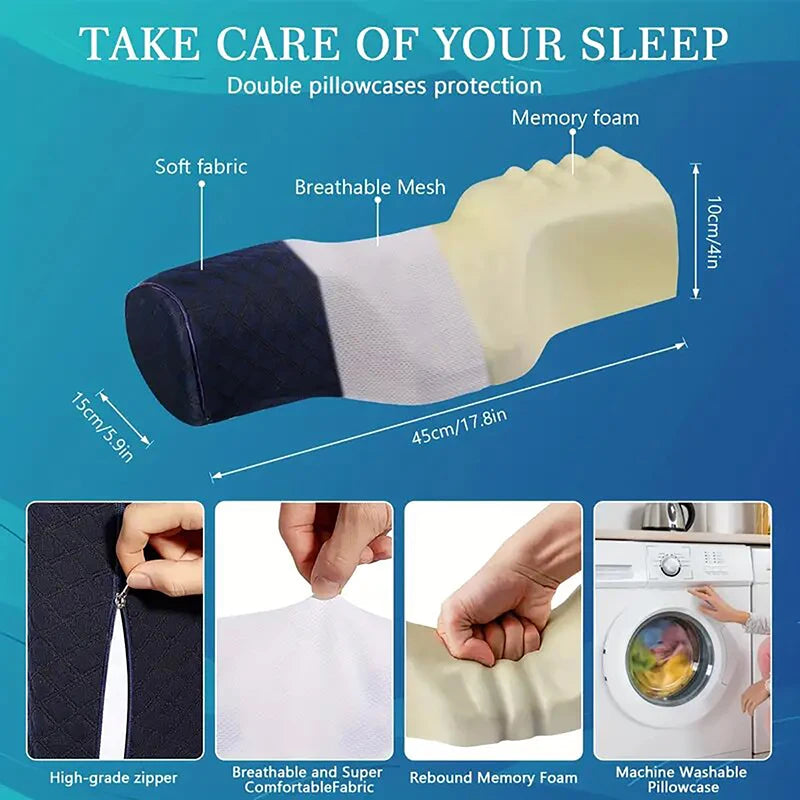 Orthopedic Massaging Cervical Pillow - Ergonomic Support and High Comfort