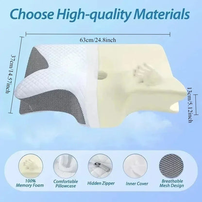 Ergonomic Orthopedic Cervical Pillow in Butterfly Shape Memory Foam