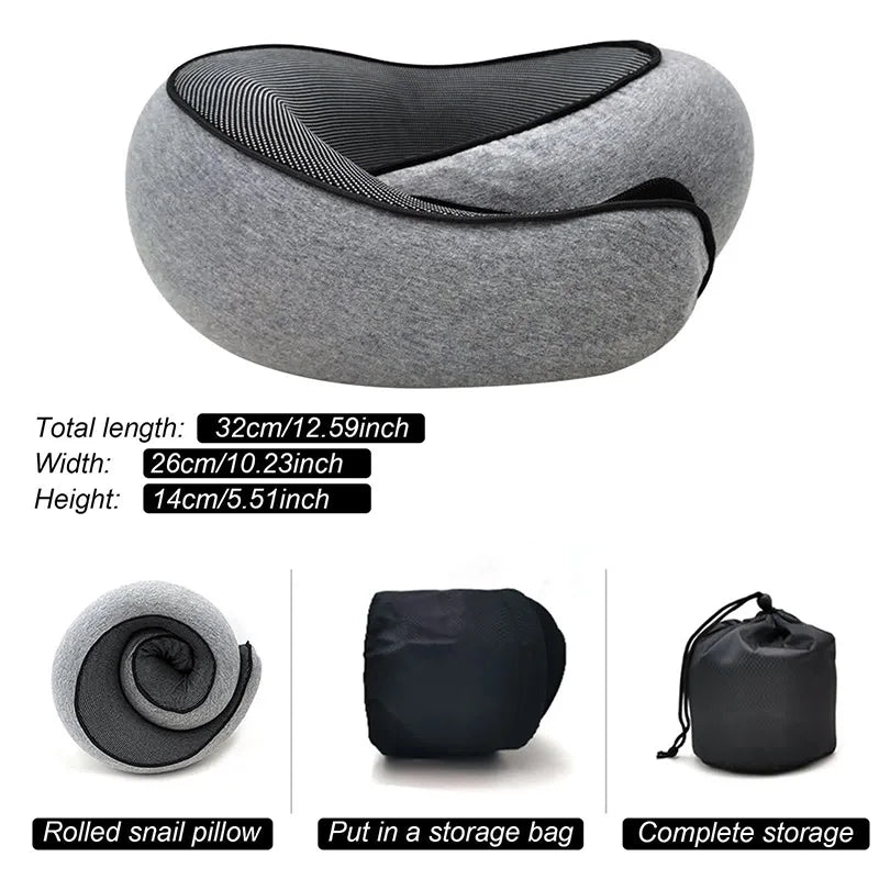 U-Shaped Memory Foam Travel Pillow - Adjustable Neck Support