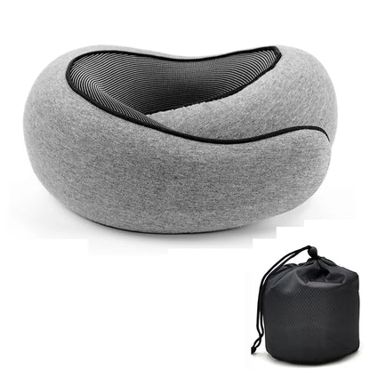 U-Shaped Memory Foam Travel Pillow - Adjustable Neck Support