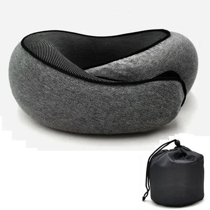 U-Shaped Memory Foam Travel Pillow - Adjustable Neck Support