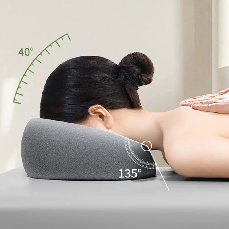 Ergonomic Memory Foam Pillow for Face-Down Rest with Towel