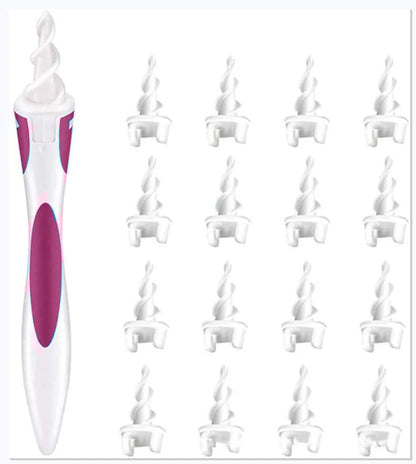 Spiral Earwax Removal Device with 16 Soft Tips for Adults and Children