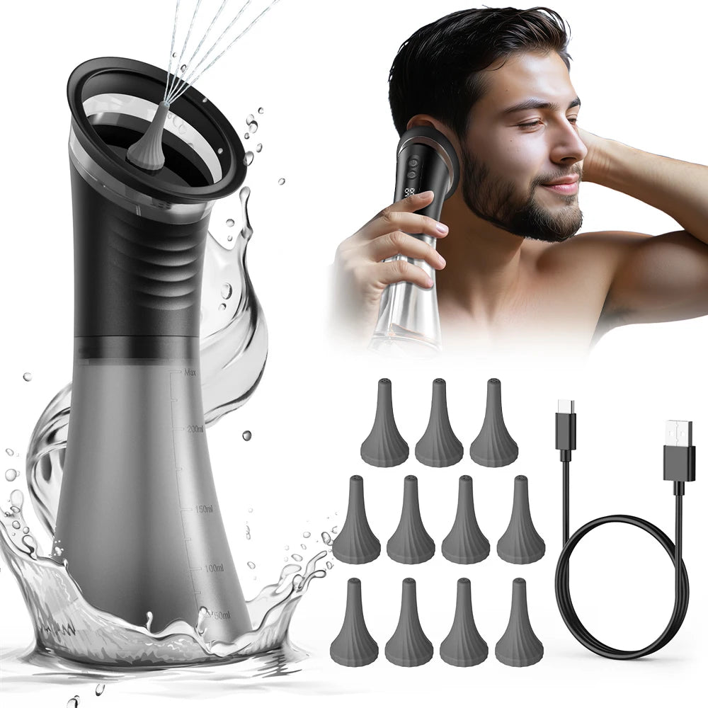 EarClean - Earwax Removal Device with Reservoir and Temperature Sensor