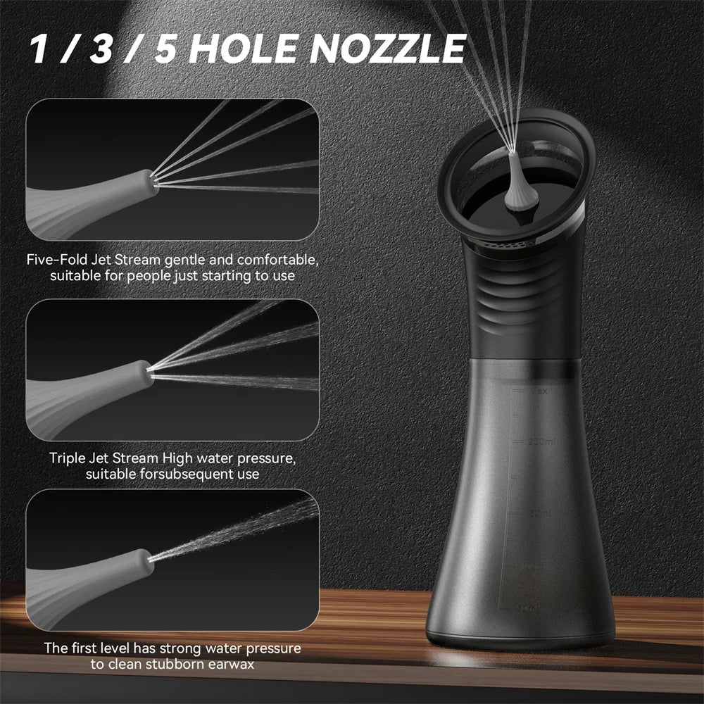 EarClean - Earwax Removal Device with Reservoir and Temperature Sensor