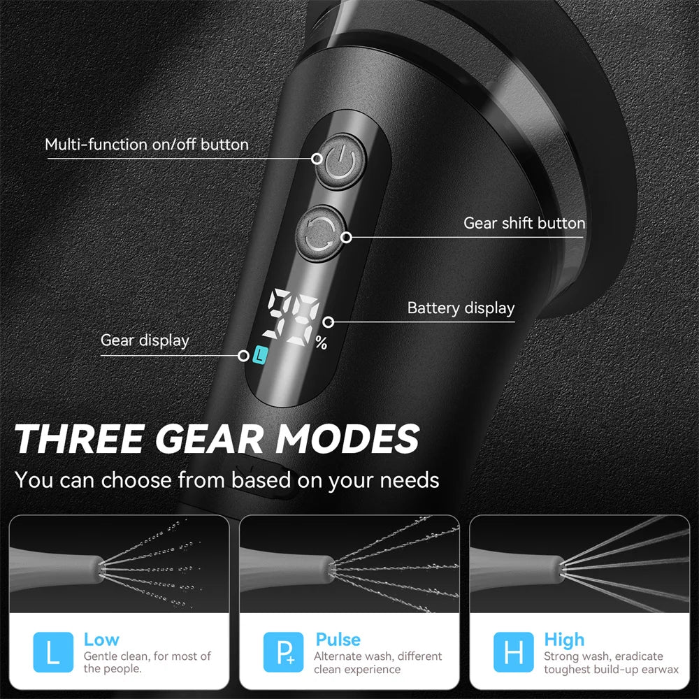 EarClean - Earwax Removal Device with Reservoir and Temperature Sensor