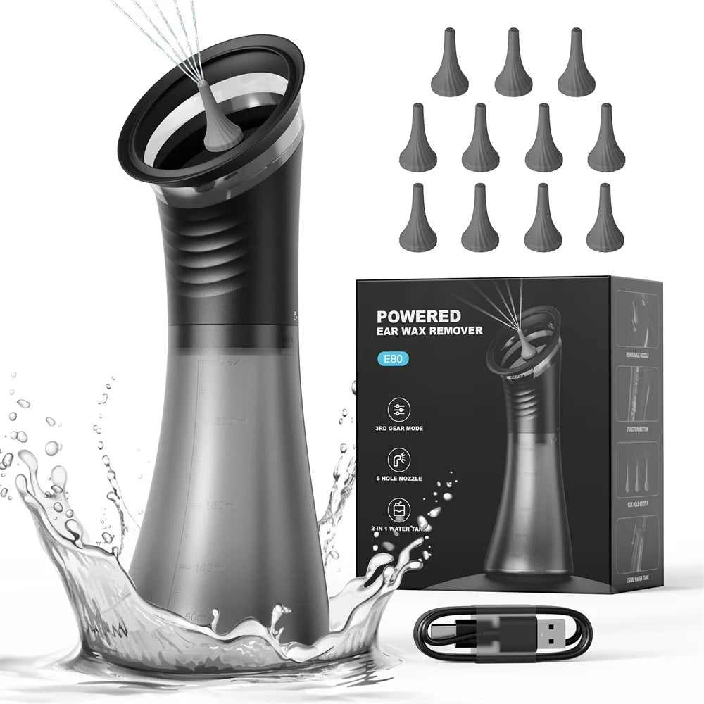 EarClean - Earwax Removal Device with Reservoir and Temperature Sensor