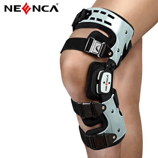 Adjustable Orthopedic Knee Brace Stabilizer for Knee Pain - Post-Surgical Support in Aluminum and Breathable Fabric