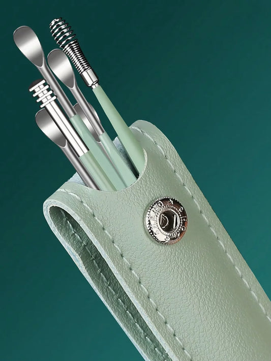 Stainless Steel Ear Cleaning Kit with Ergonomic Bag