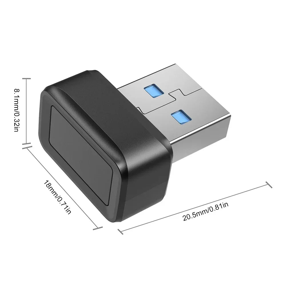 USB Fingerprint Reader for Windows with 360° Recognition – Biometric Security for PC, Quick Access and Encryption
