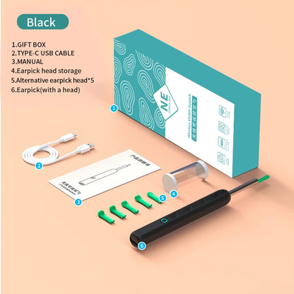 Wireless Ear Cleaner with 1296P Camera, USB-C Charging and WiFi