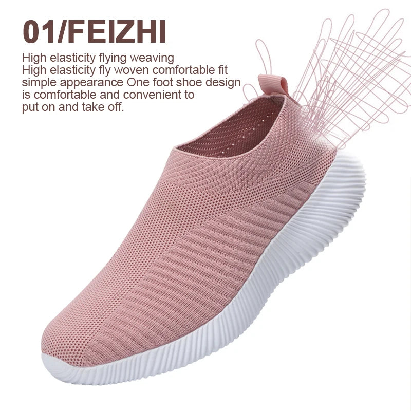 Women's Slip-On Shoes Pink - Lightweight and Comfortable Sneakers for Walking