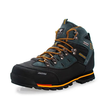 Men's Trekking Shoes - Leather Mountain Boots for Hiking and Mountaineering