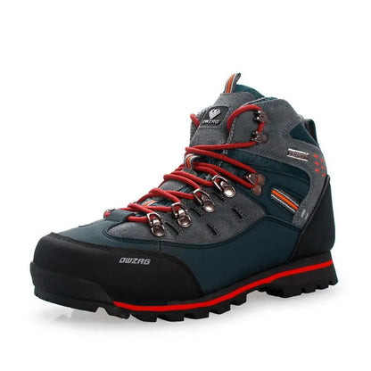 Men's Trekking Shoes - Leather Mountain Boots for Hiking and Mountaineering
