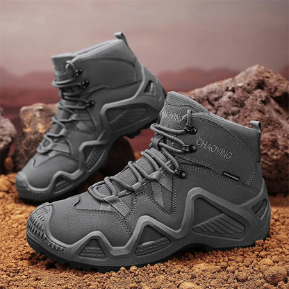 Men's Waterproof Tactical Boots for Hiking and Training with Non-Slip Soles