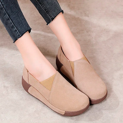 Suede Leather Platform Moccasins