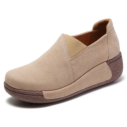 Suede Leather Platform Moccasins