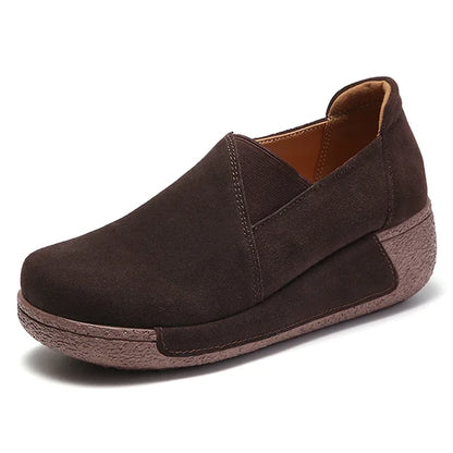 Suede Leather Platform Moccasins