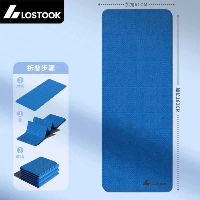 Extra Wide Foldable Non-Slip Yoga Mat for Fitness and Pilates