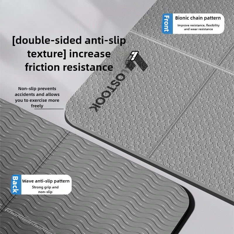 Extra Wide Foldable Non-Slip Yoga Mat for Fitness and Pilates