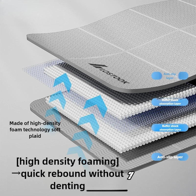 Extra Wide Foldable Non-Slip Yoga Mat for Fitness and Pilates