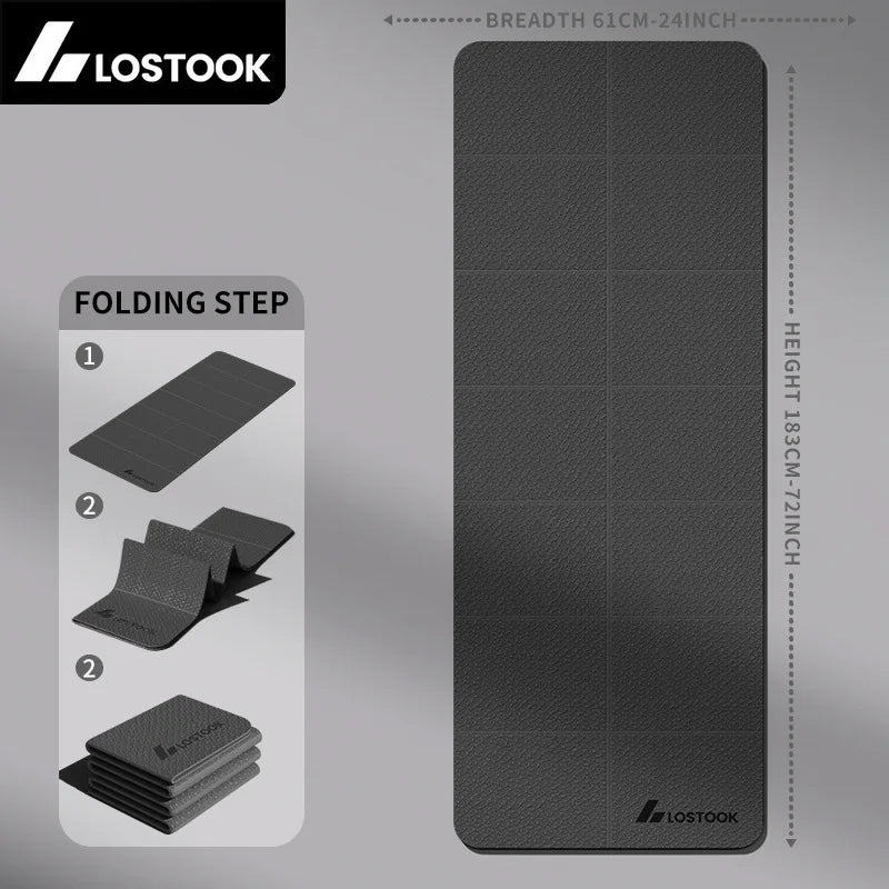 Extra Wide Foldable Non-Slip Yoga Mat for Fitness and Pilates