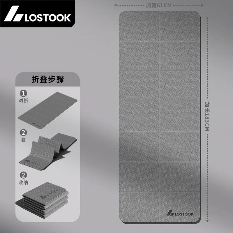 Extra Wide Foldable Non-Slip Yoga Mat for Fitness and Pilates