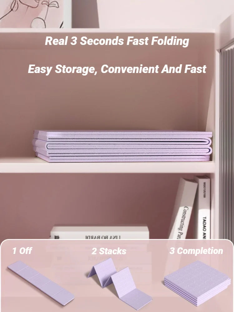 Foldable Eco-Friendly Non-Slip Yoga Mat for Fitness and Pilates 183x61 cm