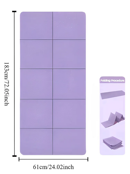 Foldable Eco-Friendly Non-Slip Yoga Mat for Fitness and Pilates 183x61 cm