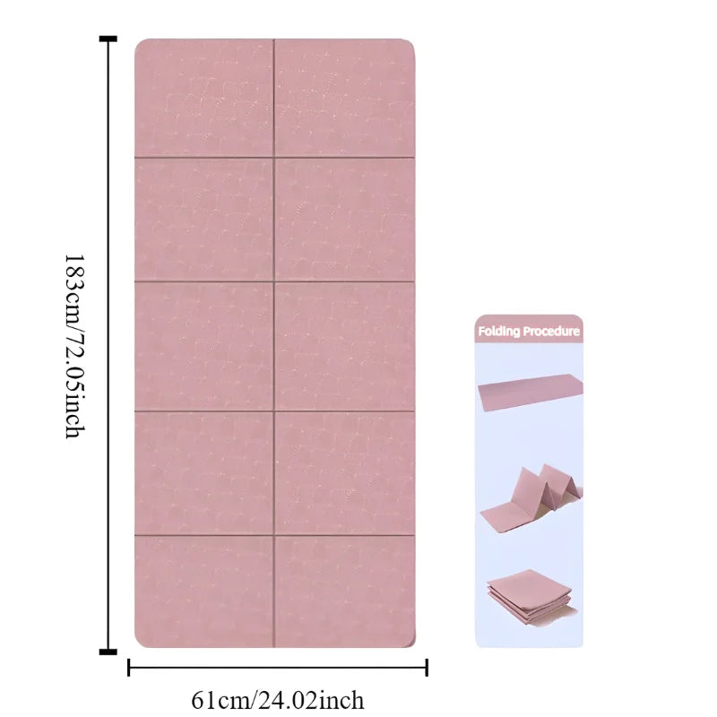 Foldable Eco-Friendly Non-Slip Yoga Mat for Fitness and Pilates 183x61 cm