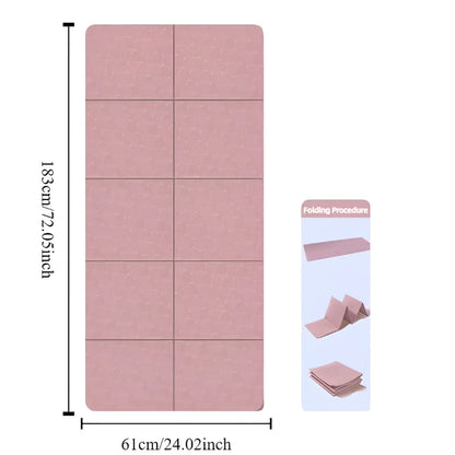 Foldable Eco-Friendly Non-Slip Yoga Mat for Fitness and Pilates 183x61 cm