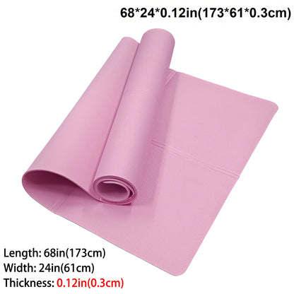 Foldable Pink Yoga Mat in EVA - Shockproof, Waterproof, and Lightweight