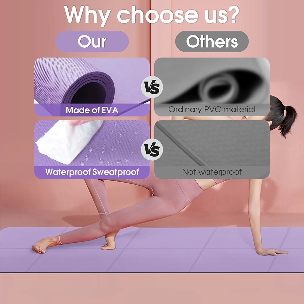 Professional Foldable Yoga Mat in Eco-friendly EVA for Fitness and Pilates 3mm/4mm/6mm