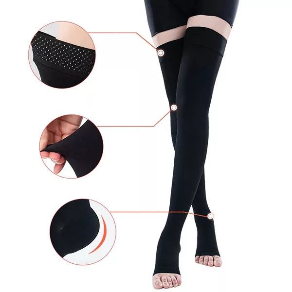 Toe-Free Compression Socks Thigh-High Socks
