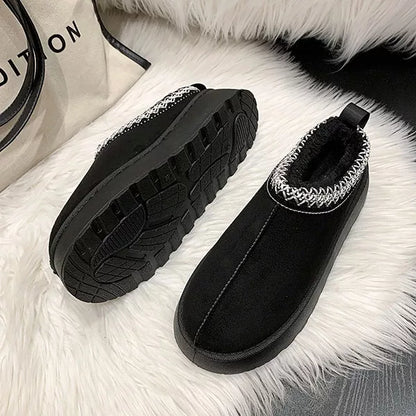 Women's Warm Wool Slippers with Platform Shoes