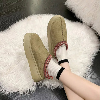 Women's Warm Wool Slippers with Platform Shoes
