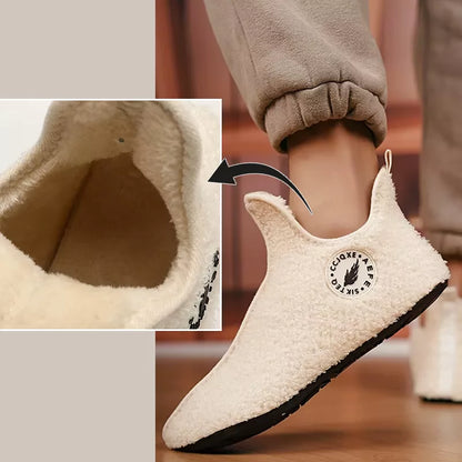 Winter Plush Slippers with Closed Toe and Non-Slip Sole